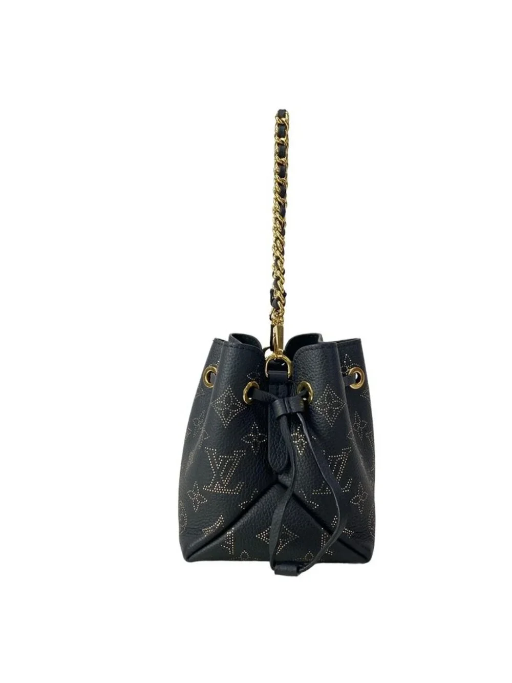 Louis Vuitton Handbag Mahina Picobella Noir Gold Chain Handle Leather Cowhide
